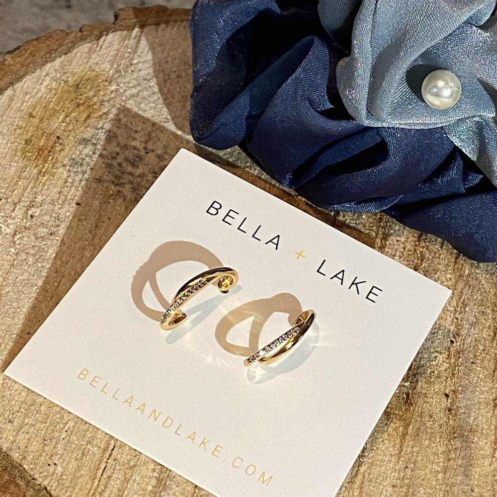 NEW Silver +18kt Gold Earrings